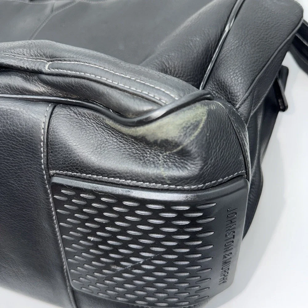 Johnston & Murphy J & M Black Pebbled Leather Briefcase Laptop‎ Messenger Bag